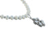 Native American Mother of Pearl And Sterling Silver Flower Pendant Bead Necklace JX125441
